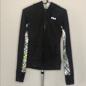 Fila Black Jacket with Multicolor Accents